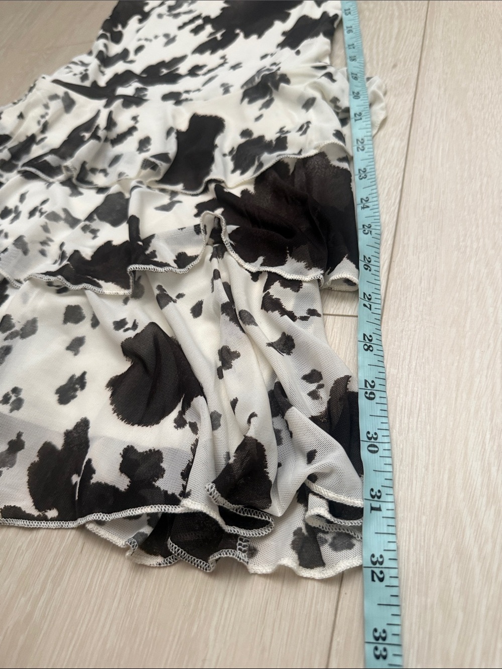 Thirty Thirty Black & White Cow-Print Tiered Ruffle Sundress - Picture 6 of 8